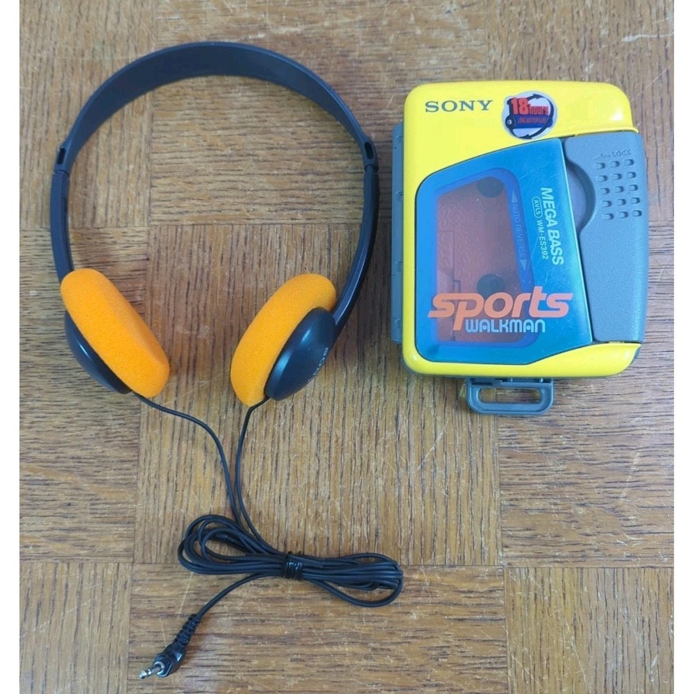Sony Walkman WM-ES392 Sports Yellow Cassette Player - New Belt - Works Great